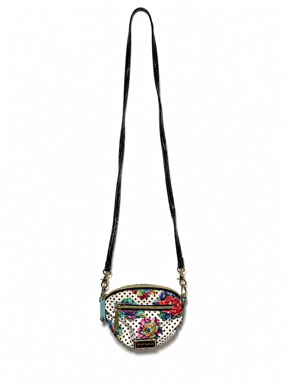 Betsey Johnson Floral Polka Dot Crossbody Bag Mini Purse Y2K Glam - Picture 3 of 5